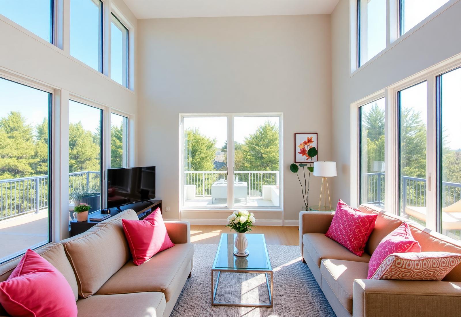 Professionally photographed vacation rental living room